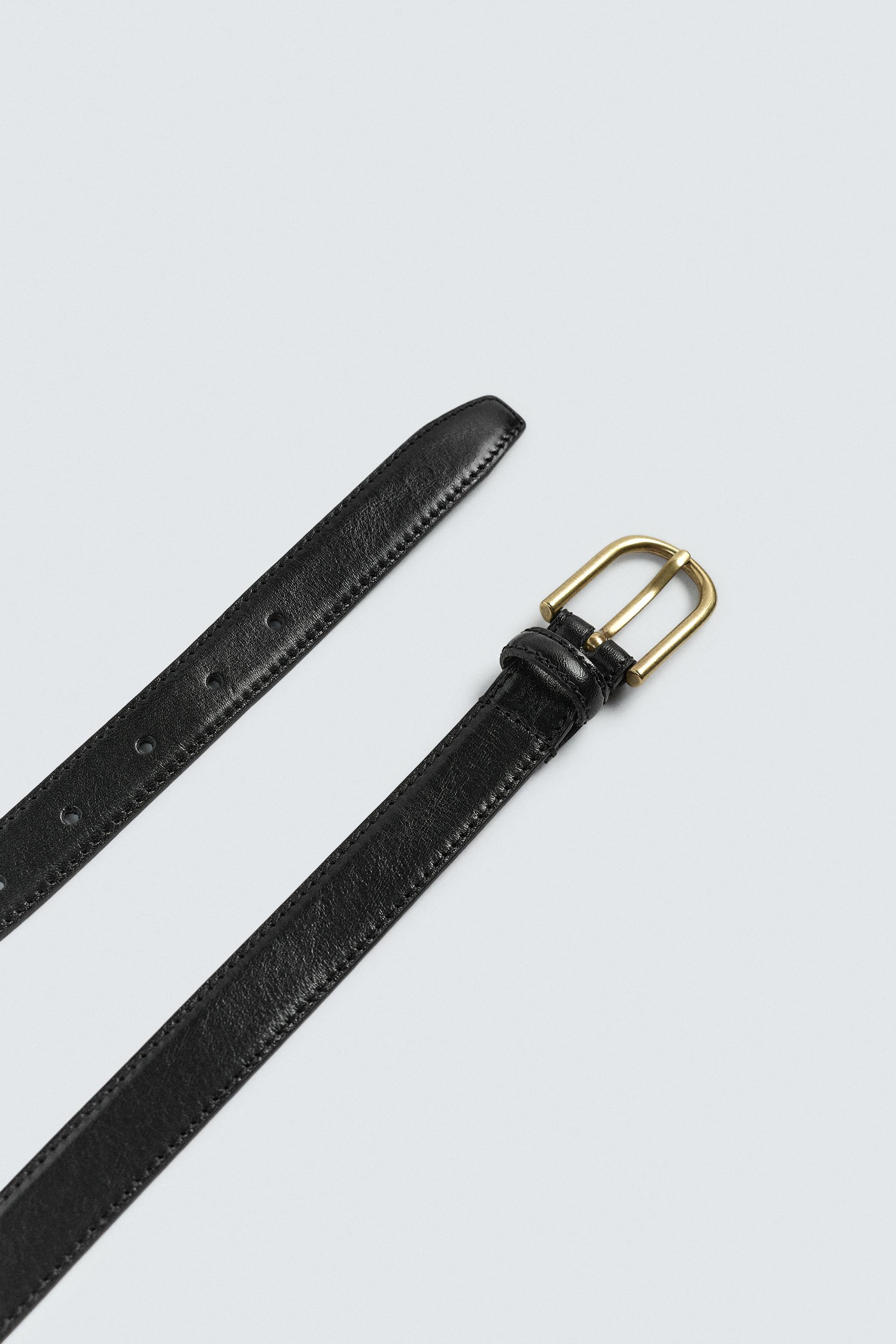 TOPSTITCHED LEATHER BELT AARON LEVINE X ZARA